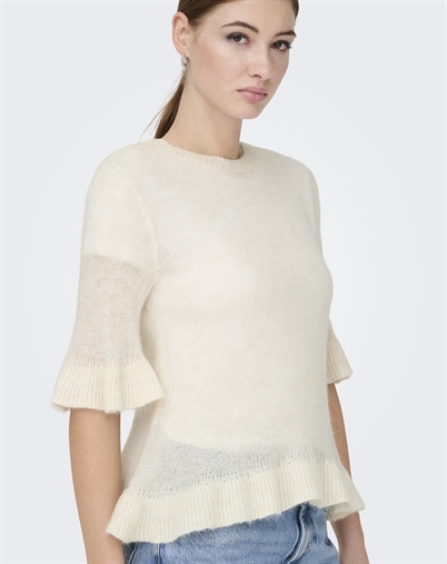 Only - ONLElla Frill Strik - Birch/Melange